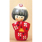 こけし 紅かすり 中
