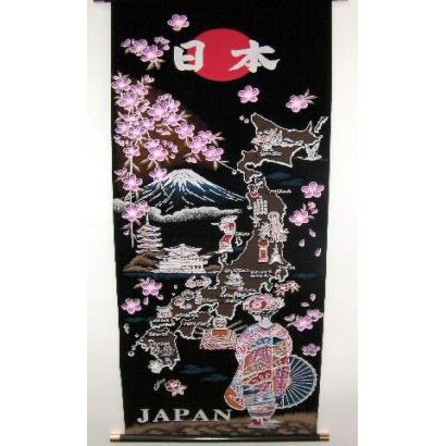 掛け軸 Tapestry [KAKEZIKU Maiko/Map M 地図舞妓 赤]