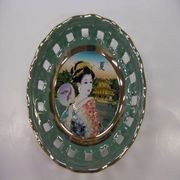 彫金皿 Chokin Plate 透かし [3.5インチスカシザラ 夏美人]