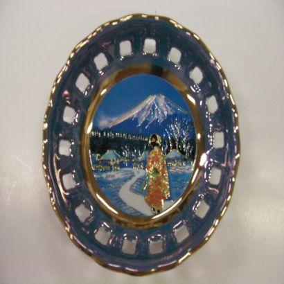 彫金皿 Chokin Plate 透かし [3.5インチスカシザラ 富士山]