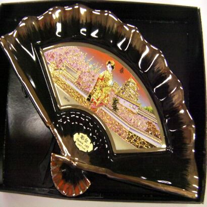 彫金扇 Chokin Folding fan [M-760 白舞妓]