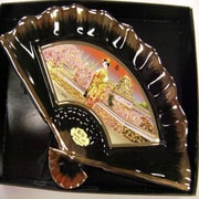 彫金扇 Chokin Folding fan [M-760 白舞妓]