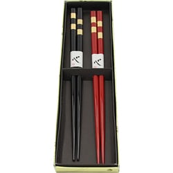 1AW5281 [塗箸 金市松 2色セット 箱入]