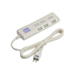 ダストシャッター付エコタップ 2ピン3＋3個口 2m TA5182WH