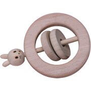 木のラトル＆おしゃぶりセット うさぎセット