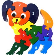 ウッドパズル（犬･ナンバー10）