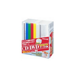ネームバー付きCD/DVDスーパースリムケース 1枚収納 10個パック PCS5M.C10P+NB