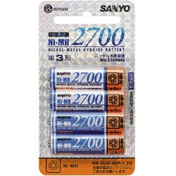 ニッケル水素電池 単3形 4本パック Ni-MH2700 HR-3UG-4BP-Y