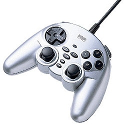 USB 振動・連射機能付 デジタル・アナログ 12ボタン シルバー JY-P61US
