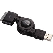 iPod用リール巻取り式USBケーブル 0.8m USB-IRL08BK