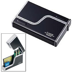 バッテリー対応マルチメモリーカードケース ブラック FC-MMC3BK