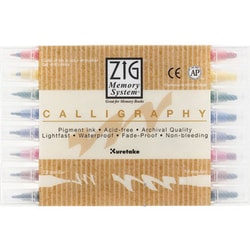 ZIG メモリーシステム カリグラフィー 5.0mm/2.0mm 8色セット MS-3400/8V