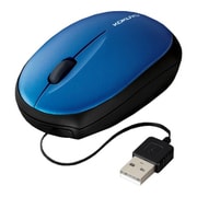 USB接続 モバイルマウス(ケーブル巻き取り式) 光学式 ブルー EAM-UMMB2B