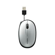 USB接続 モバイルマウス ケーブル巻き取り式 ラバーグリップ 0.6m シルバー EAM-UMMB2C