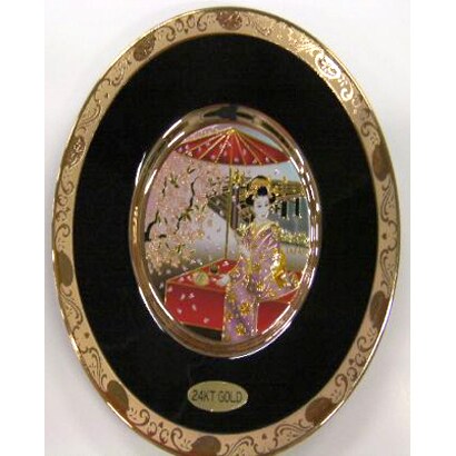 彫金皿 Chokin Plate [サラ200 6 金クサラシ 花見舞妓]