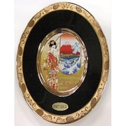 彫金皿 Chokin Plate [サラ200 6 金クサラシ 赤富士舞妓]
