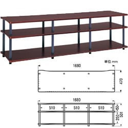 AVラック ダークブラウンメタリック MS-3W-DB