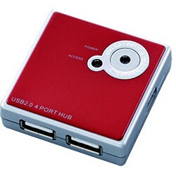 4ポートUSB2.0ハブ レッド UH-2164R