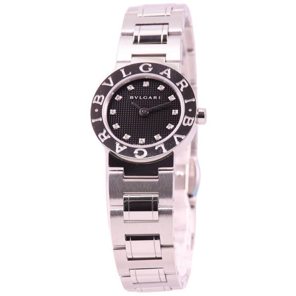BVLGARI BVLGARI（ブルガリブルガリ）12ポイントダイヤモンド ブラック クオーツ レディース 並行輸入品 BB23BSS/12N