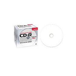 CD-R 700MB 52倍速 インクジェットプリンタ対応 ホワイト ワイドエリアディスク 20枚 CDR80PWB×20P
