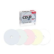 CD-R 700MB 52倍速対応 インクジェットプリンタ対応ワイド5カラーレーベル 10枚入り CDR80 PCB×10P