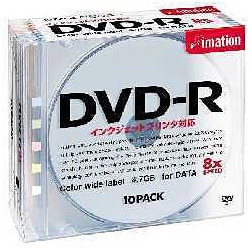 PCデータ用 4.7GB インクジェットプリンタ対応 5カラー ワイドエリアディスク 5mmスリムケース 1枚入 ×10枚 DVD-R4.7PCAx10P