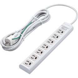 電源タップ 3m 3P 7個口 一括スイッチ付 マグネット 白 T-Y053DA