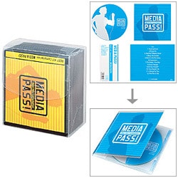 ソフトCD/DVDケース<MEDIA PASS> 1枚収納50セット ブラック EDC-CM50D