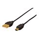 ミニUSBケーブル USB2.0 極細/ミニコネクタタイプ ブラック 0.5m AUSM05BK