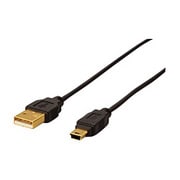 ミニUSBケーブル USB2.0 極細/ミニコネクタタイプ ブラック 1m AUSM10BK