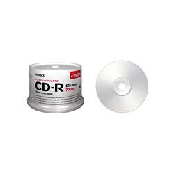 CD-R 700MB 52倍速 インクジェット対応 シルバー スピンドルケース50枚入 CDR80PSBx50S