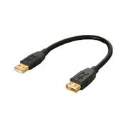 USB延長ケーブル USB2.0対応 グースネックタイプ 0.15m AUGE15BK