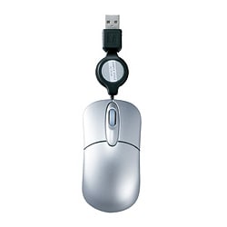 USB光学式マウス 巻き取り機能付 シルバー MS30SV