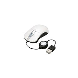 USB光学式マウス 巻き取り機能付 ホワイト MS30WH