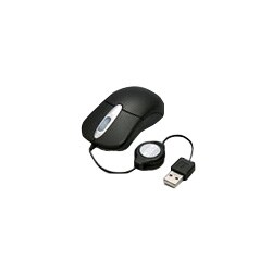 USB光学式マウス 巻き取り機能付 ブラック MS30BK