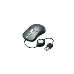 USB光学式マウス 巻き取り機能付 グレー MS30GY