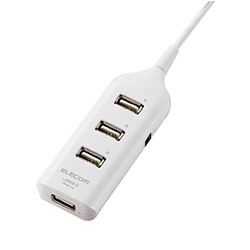 U2H-TAP1410SWH ［USB2.0ハブ セルフ/バスパワー両対応 タップタイプ 4ポート ホワイト］