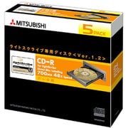 データ用CD-R 700MB 48倍速 ライトスクライブ対応 P-Cyanine 10mm厚ジュエルケース 5パック SR80FN5