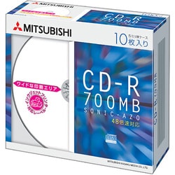 データ用CD-R 700MB 48倍速 インクジェット対応ワイド 5mm厚スリムケース 10パック SR80SP10