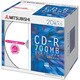 データ用CD-R 700MB 48倍速 インクジェット対応ワイド 5mm厚スリムケース 20パック SR80SP20