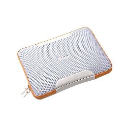 Macbook用インナーバッグ ホワイト&オレンジ CAL01MBWHOG