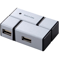 USBサイコロ回転ハブ 4ポート シルバー UH-2184SL