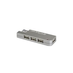 USB2.0ハブ バスパワー ケーブル収納タイプ 4ポート シルバー H433SV