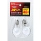 白熱電球 ミニクリプトン球 E17口金 100V 40W形（36W） 35mm径 ホワイト 2個パック GKP-L36H-2P/W