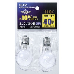 白熱電球 ミニクリプトン球 E17口金 110V 40W形（36W） 35mm径 ホワイト 2個パック GKP-H36H-2P/W