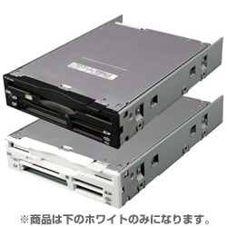 34ピン/USB2.0接続 3.5インチベイ内蔵用FD+18 in 1カードリーダー ホワイト YD-8V08-WH