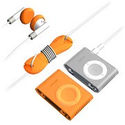 SUMLS2GSK-OR (クリア＆オレンジ) [iPod shuffle(aluminum)専用 シリコンケース 2個+アクセサリーセット]