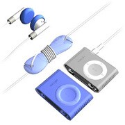 SUMLS2GSK-BL (クリア＆ブルー) [iPod shuffle(aluminum)専用 シリコンケース 2個+アクセサリーセット]