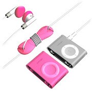 SUMLS2GSK-PK (クリア＆ピンク) [iPod shuffle(aluminum)専用 シリコンケース 2個+アクセサリーセット]