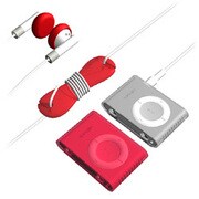 SUMLS2GSK-RD (クリア＆レッド) [iPod shuffle(aluminum)専用 シリコンケース 2個+アクセサリーセット]